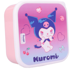 Pack 3 boîtes à goûter Kuromi Sanrio