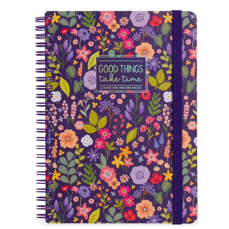 Cahier Ligné A4 à Couverture Rigide Illustrée Flowers Bloc-mémo Avec Spirale legami