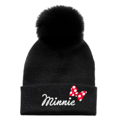 Bonnet à pompon noir Minnie...