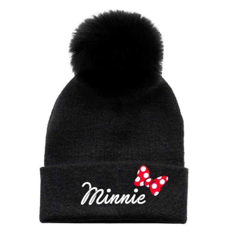 Bonnet à pompon noir Minnie Mouse - Disney