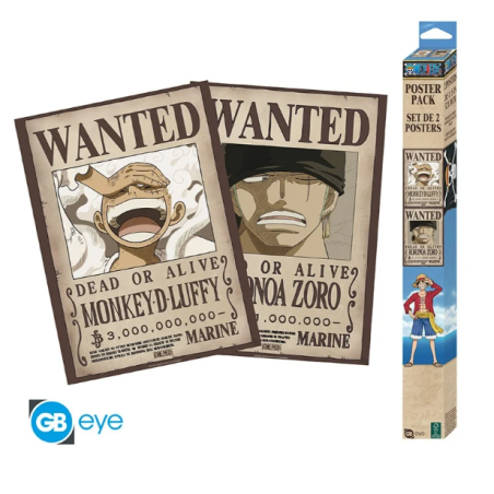 Set de 2 posters Wanted Luffy & Zoro - One Piece