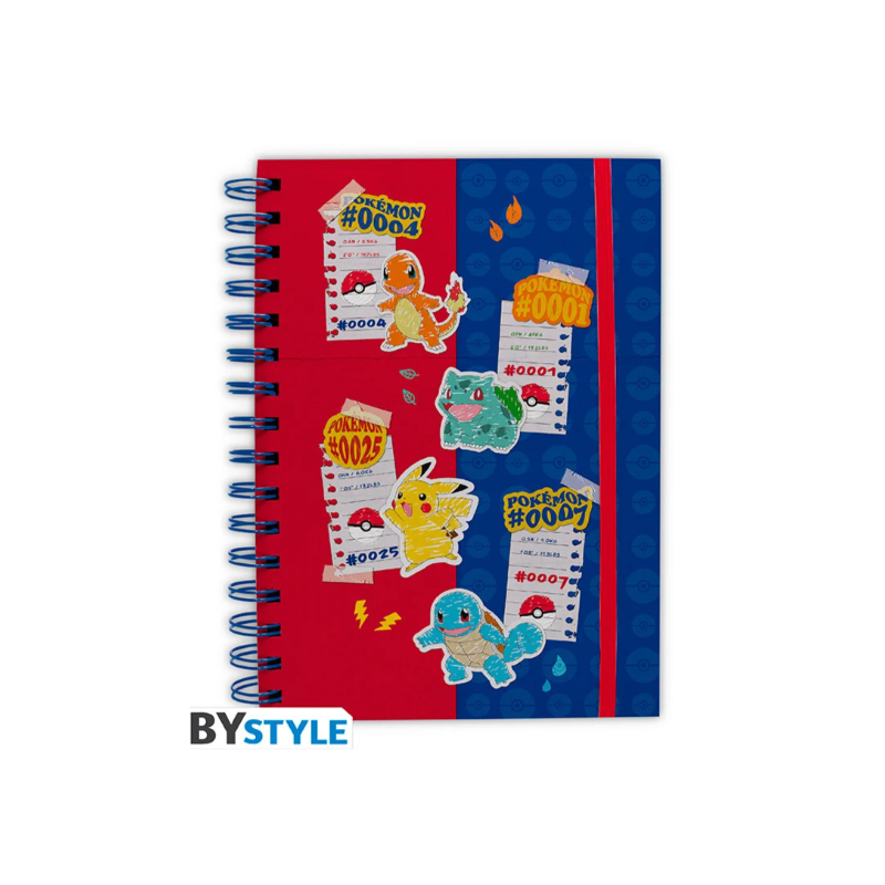 Carnet A5 spirale - rouge et bleu partenaire - Pokémon