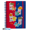 Carnet A5 spirale - rouge et bleu partenaire - Pokémon