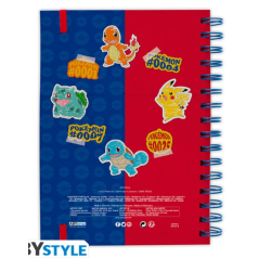Carnet A5 spirale - rouge et bleu partenaire - Pokémon