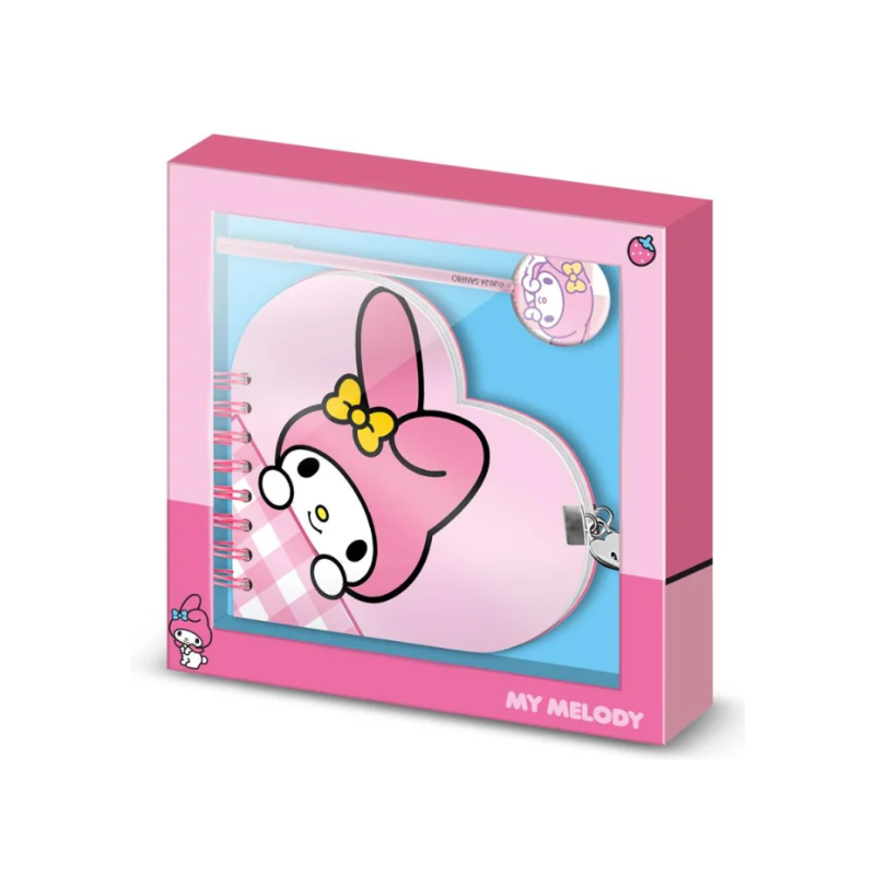 Journal Secret + Stylo Bille - MY MELODY - HELLO KITTY