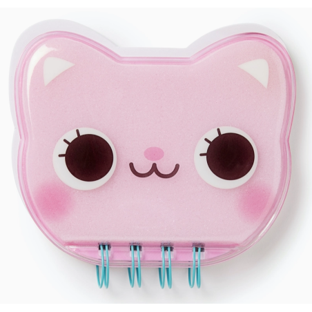 CARNET A6 SPIRALE CHAT ROSE