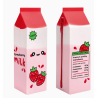 TROUSSE 3D VERTICALE BRIQUE DE LAIT A LA FRAISE KAWAII