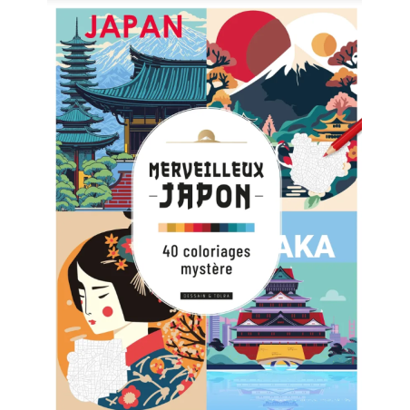 Merveilleux Japon 40 coloriages mystère