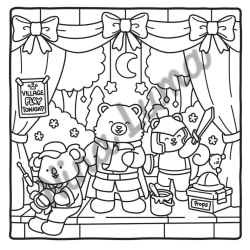 Coloriage Cosy Colo Snuggly Friends Petit village cosy