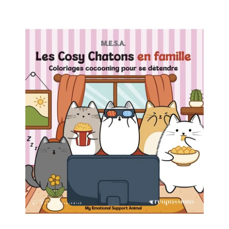 Coloriage Cosy Colo Les Cosy Chatons en Famille