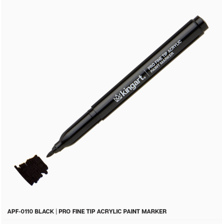 Feutre Noir Pro Fine Tip Acrylique Paint Marker Kingart APF0110