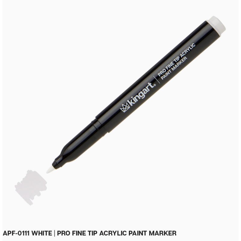 Feutre Blanc Pro Fine Tip Acrylique Paint Marker Kingart APF0111