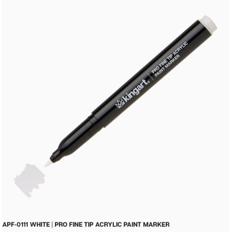 Feutre Blanc Pro Fine Tip Acrylique Paint Marker Kingart APF0111