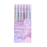 Pack de 6 stylos gel à paillettes Pastel clair Languo P600-49