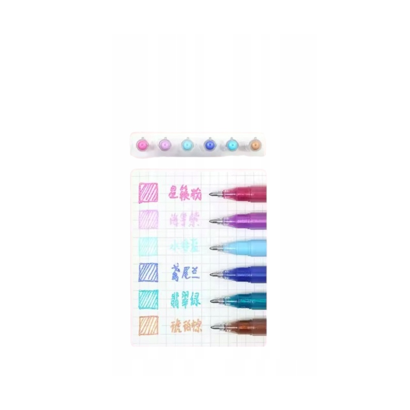 Pack de 6 stylos gel à paillettes Illusionary Languo P600-26