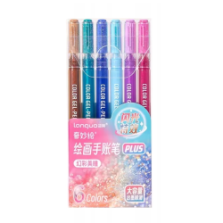 Pack de 6 stylos gel à paillettes Illusionary Languo P600-26