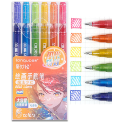 Pack de 6 stylos gel à paillettes Arc En Ciel Languo P600-28