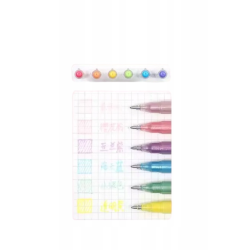 Pack de 6 stylos gel à paillettes Pastel Languo P600-25