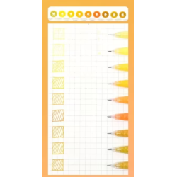 Stylos gel x 9 à pointe fine Warm Yellow Languo