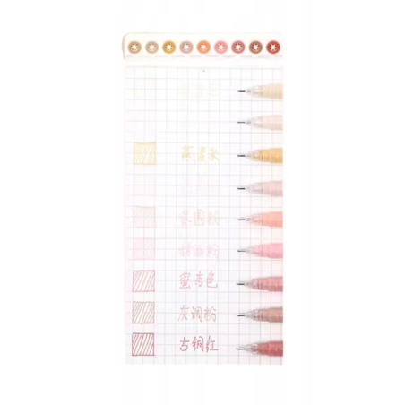 Stylos gel x 9 à pointe fine Couleurs Skin Languo
