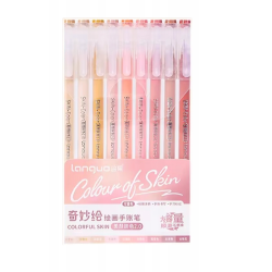 Stylos gel x 9 à pointe fine Couleurs Skin Languo