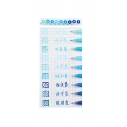 Stylos gel x 9 à pointe fine Bleue Languo
