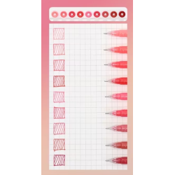 Stylos gel x 9 à pointe fine Nuance Rouge Languo