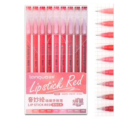 Stylos gel x 9 à pointe fine Nuance Rouge Languo