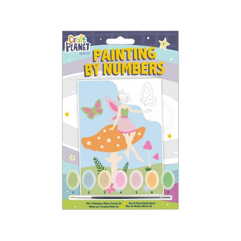 Kit de peinture aux numéros mini champignon et papillon fée
