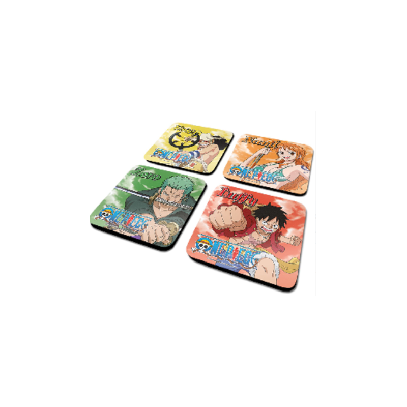 Pack de 4 Dessous de Verre Personnages ONE PIECE