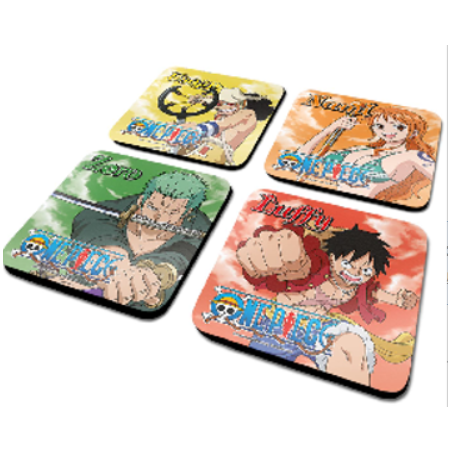 Pack de 4 Dessous de Verre Personnages ONE PIECE