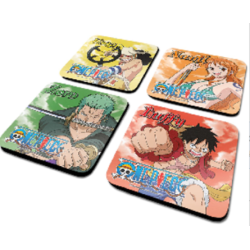 Pack de 4 Dessous de Verre Personnages ONE PIECE