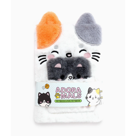 DOUBLE CARNET CHAT GRAND + MINI KAWAII