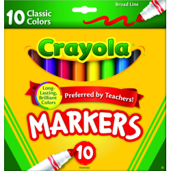 Feutres de Coloriage Crayola à Pointe Large Couleurs Classiques