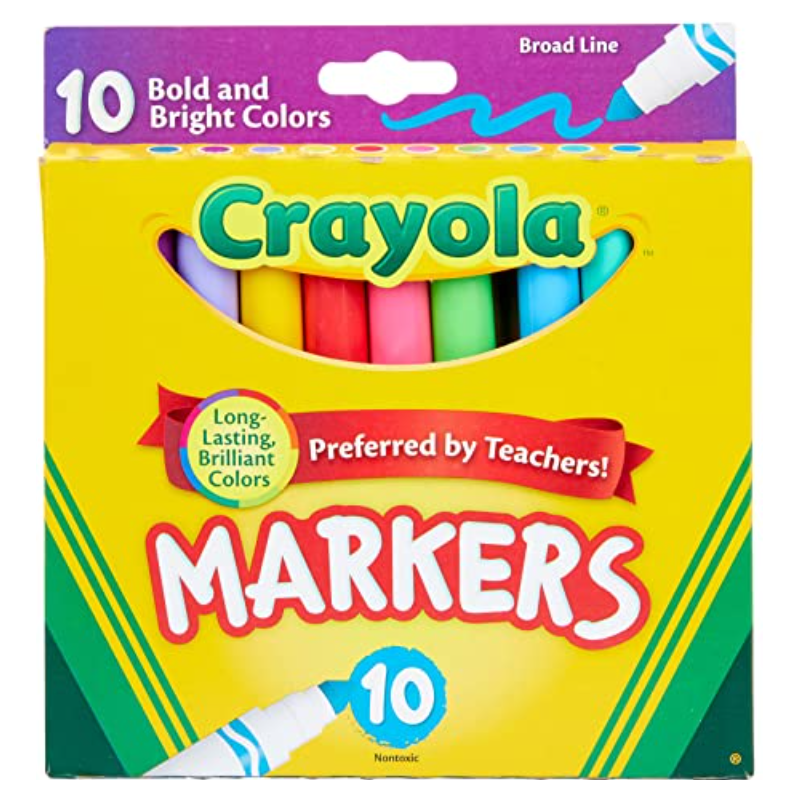 Feutres à pointe large Crayola Couleurs Vives