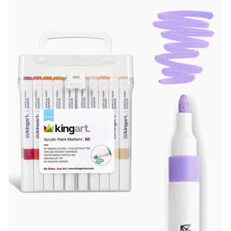 SET DE 80 Feutres Acryliques  Kingart