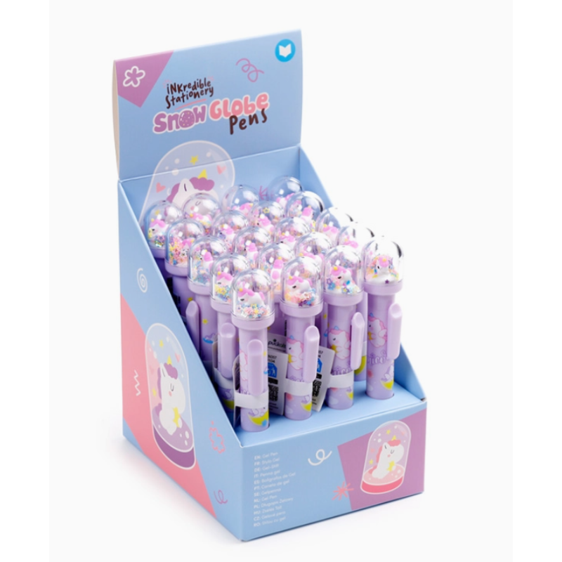 Stylo Magique Licorne Topper Boule A Neige