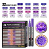SET DE 22 PACKS ACRYLIQUE POINTE FINE VIOLET 07MM