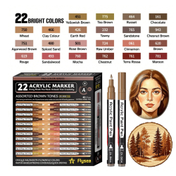 SET DE 22 PACKS ACRYLIQUE POINTE FINE MARRON 07MM