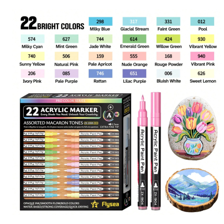 SET DE 22 PACKS ACRYLIQUE POINTE FINE MACARONS 07MM