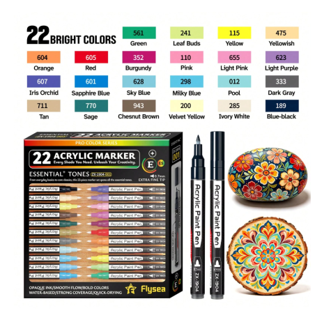 SET DE 22 PACKS ACRYLIQUE POINTE FINE ESSENTIELS 07MM