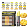 SET DE 22 PACKS ACRYLIQUE POINTE FINE JAUNE 07MM
