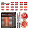 SET DE 22 PACKS ACRYLIQUE POINTE FINE ROUGE 07MM