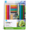Kit de dessin et d'esquisse professionnel KINGART 25 pièces avec bloc à dessin