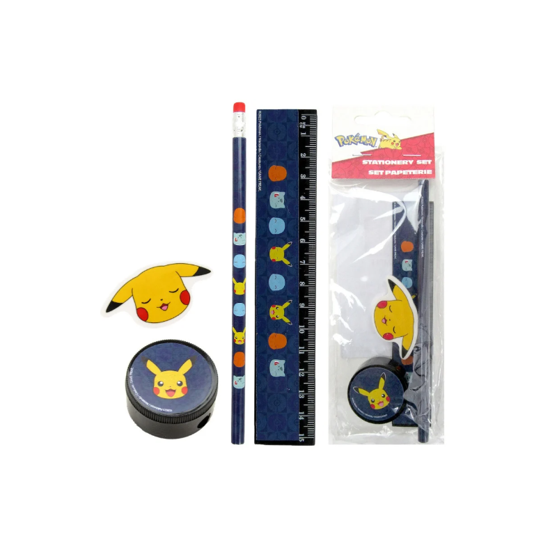 Set de papeterie 4 pièces Pikachu & Starters Pokémon