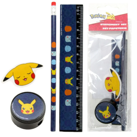 Set de papeterie 4 pièces Pikachu & Starters Pokémon