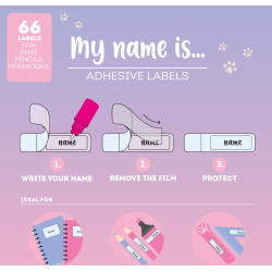 Étiquettes Adhésives avec Film Protecteur My Name Is... KITTY CAT LEGAMI