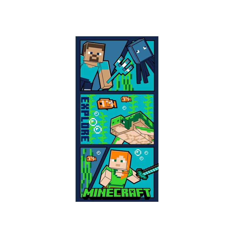 Serviette de Plage MINECRAFT Explore 70x140cm