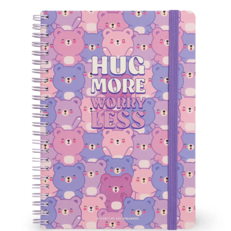 Cahier Ligné A5 à Couverture Rigide Illustrée  Teddy Bear Avec Spirale LEGAMI
