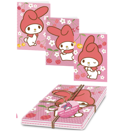 LOT DE 3 Carnets A5 My Melody Hello Kitty